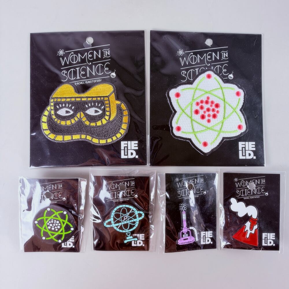 Women in Science Rachel Ignotofsky Field Museum Enamel Pin & Patch Lot of 6 NEW